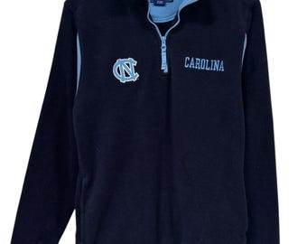 Vintage jaren '00 University North Carolina teer hakken trui met kwartrits, maat Small