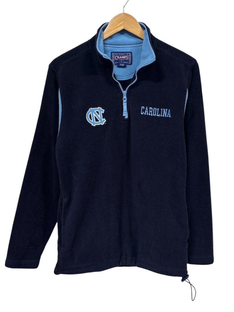 Vintage 00's University North Carolina Tar Heels Quarter Zip Sweater Size Small image 1