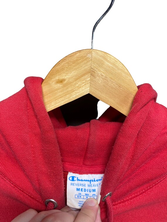Champion Reverse Weave Center Logo Red Hoodie Siz… - image 2