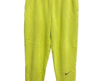 Vintage 90-tals Nike gröna Swoosh-mjukisbyxor storlek Medium