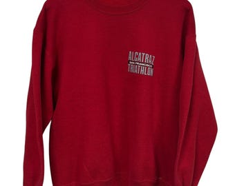 Vintage 90's Alcatraz Triathlon Race Crewneck Sweater Size Large