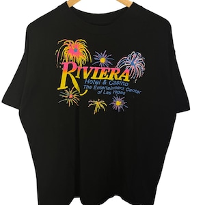 Vintage 90&#39;s Riviera Las Vegas Hotel Casino Graphic Tee Size Large