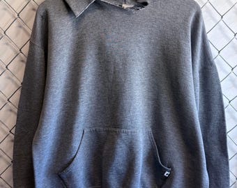 ヴィンテージ ラッセル アスレチック グレー 無地パーカー サイズXL