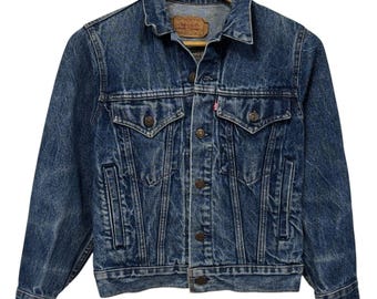 e–––3 Vtg Levis Trucker Jacket Studded 46R Denim 70506 0214 Type 3 USA