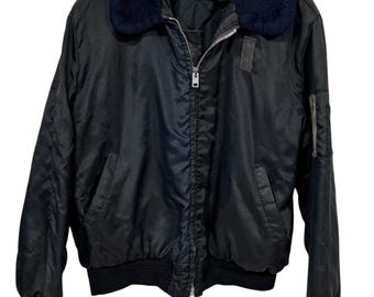 Vintage 70's Flight Bomber Zip Up Jacket Simco Zipper Size Large