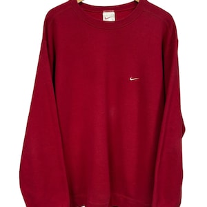 Pull à col rond Nike petit virgule rouge vintage des années 90, taille XL