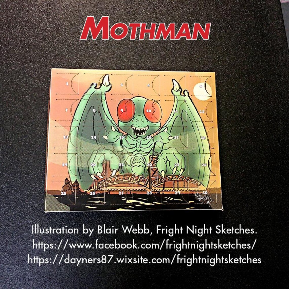 Mothman Dice Calendar Etsy