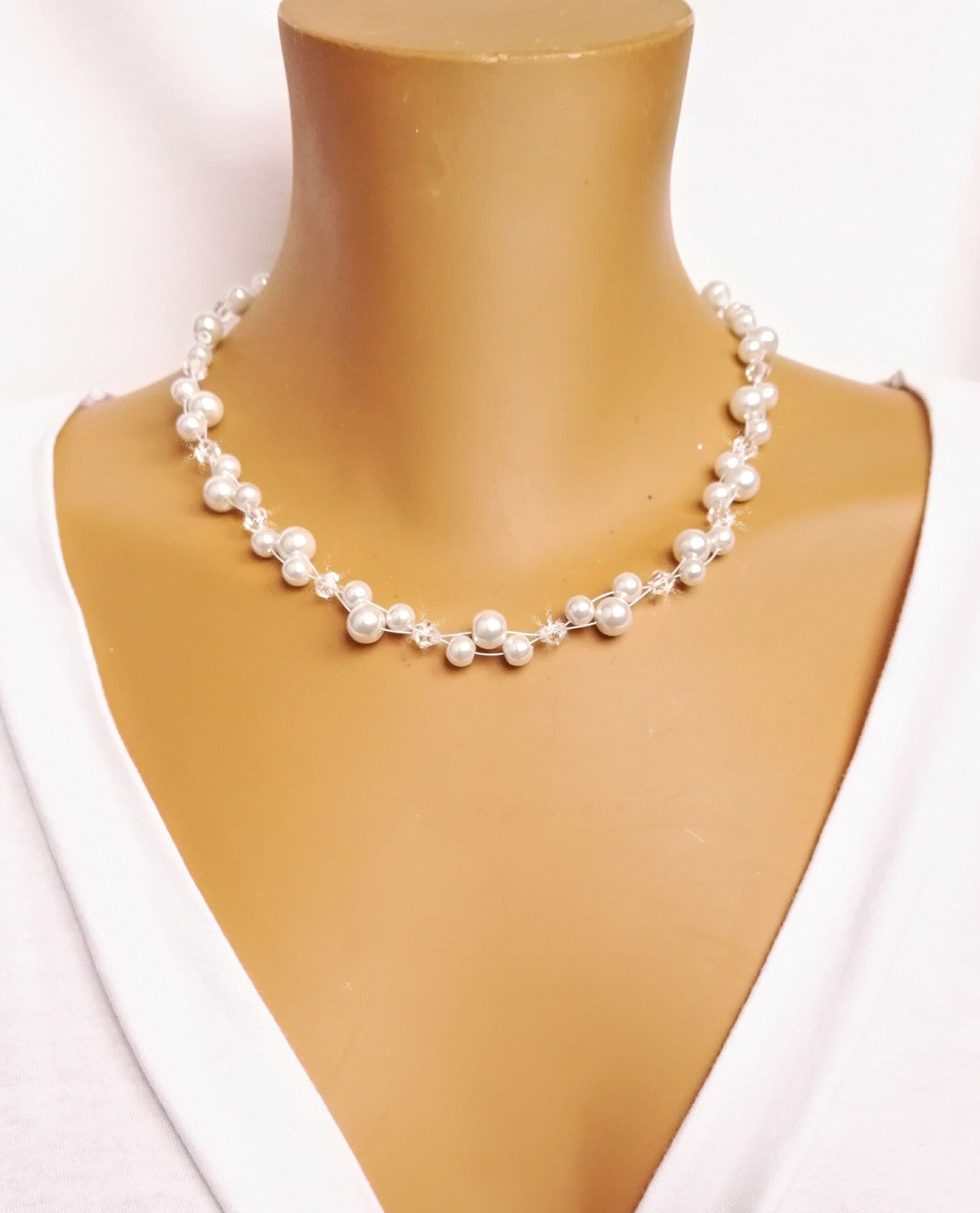 Beaded Bride Jewelry Set Pearl Jewelry Set Bridal Jewelry Etsy