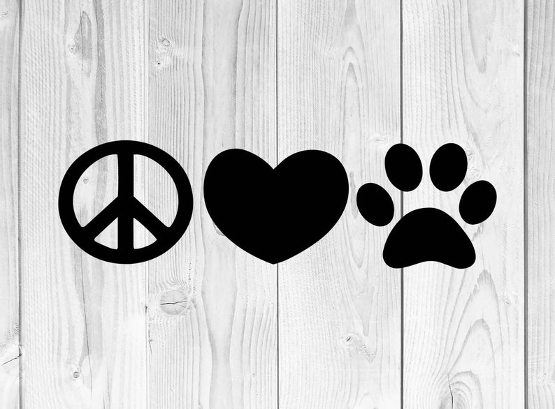 Peace Love Pets Logo Sticker Vinyl Decal Window Bumper Laptop Wall Glass Mug Skateboard Snowboard