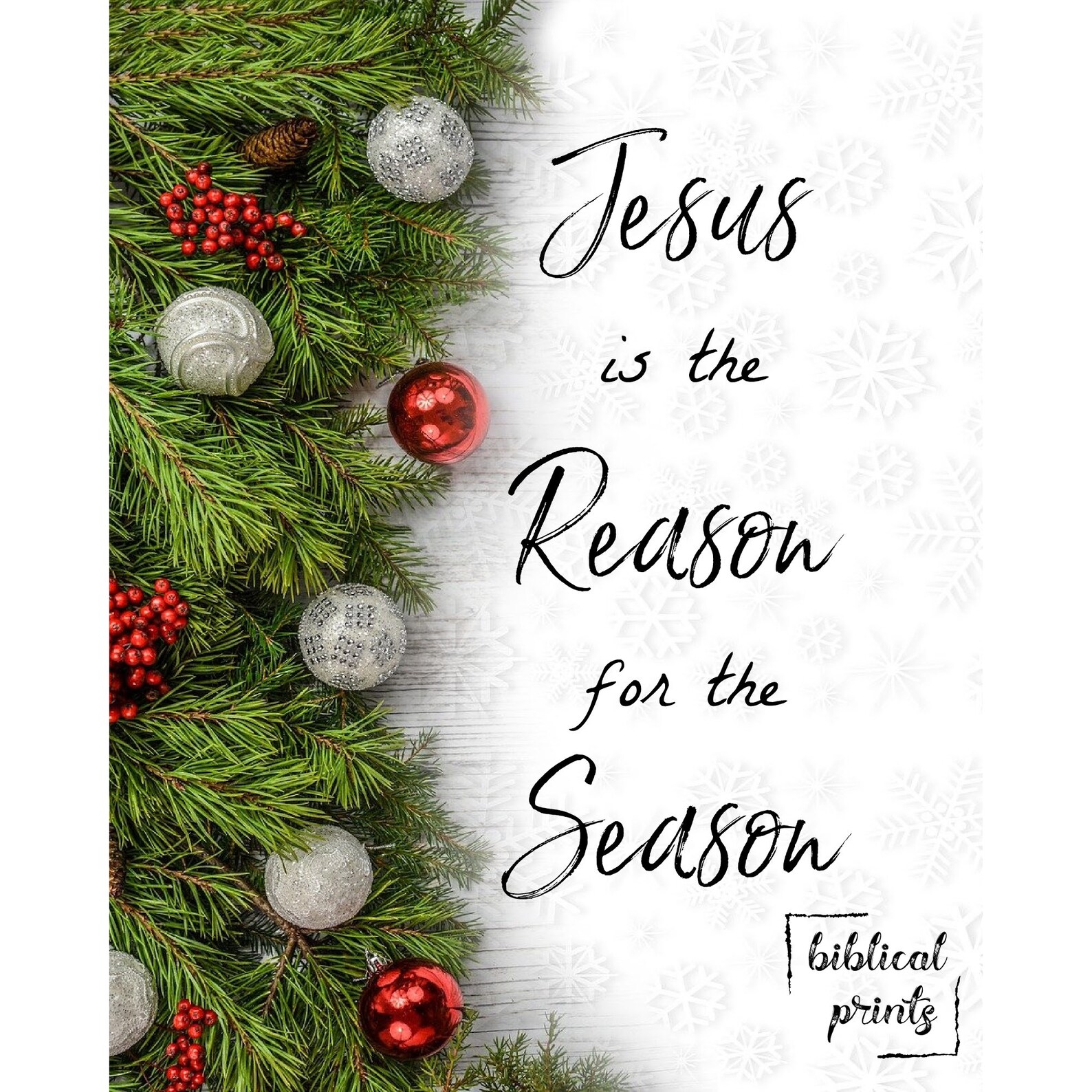 Jesus is the Reason for the Season Printable Wall Art | Etsy
