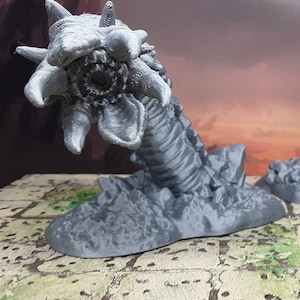 3 Piece Giant Desert Sandworm Mini Miniature Figure 28-32mm Fantasy Tabletop Games Dungeons & Dragons 3D Printed Empire of Scorching Sands