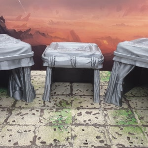 3 Piece Bazaar Market Tents Removable Tops Scatter Terrain Tabletop Scenery Gaming Mini Miniature Dungeons Dragons 28-32MM 3D Printed Empire