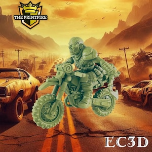 Dirt Biker w Mask | Post Apocalypse 32mm Miniature Figure | Wasteland Warfare