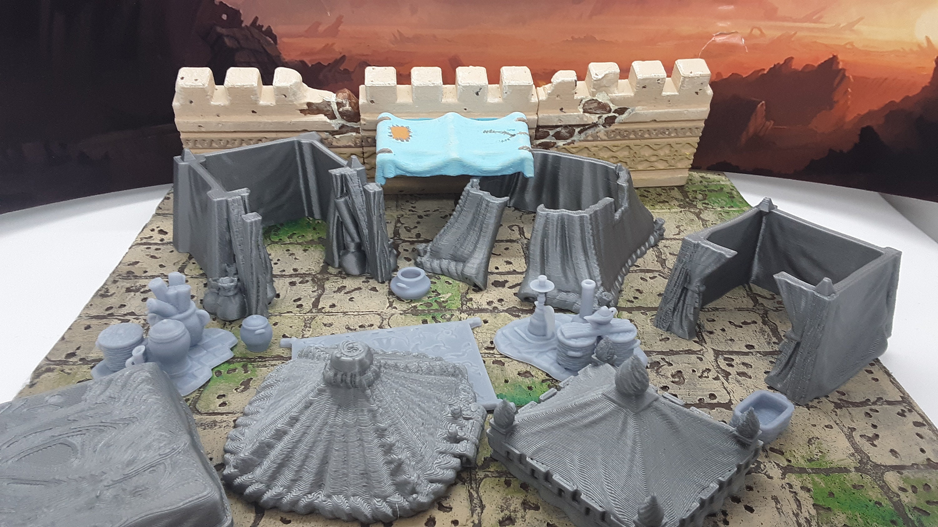 12 Piece Small Bazaar Market Set Removable Tops Scatter Terrain ...