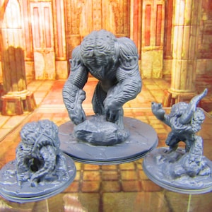 Brain / Flesh Golem and Intellect Devourers Monster Encounter Mini Miniature Figure Dungeons & Dragons 3D Printed Mini Miniature Model