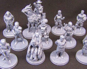 Sci Fi Mini Set 5 - 14pc Novus Landing Humans Mini Miniature 3D Printed Model 28/32mm Scale Sci Fi Science Fiction RPG Tabletop Gaming