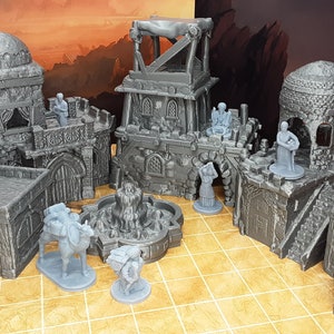 23 Piece Desert Village Set W/ Buildings and Villagers Minis Scenery Terrain Tabletop Fantasy D&D War Gaming Model 28/32mm Scale 3D Printed