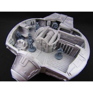 40pc Large Modular Bounty Hunter Space Ship Model w/ Bounty Hunter Crew &quot;The Buzzard&quot; Scenery Scatter Terrain Sci Fi Science Fiction