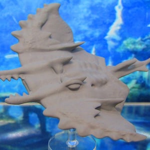 Large Underwater Stingray / Manta Ray With Rod & Stand Mini Miniature 3D Printed Figure Model 28/32mm Scale Fantasy RPG Tabletop Gaming