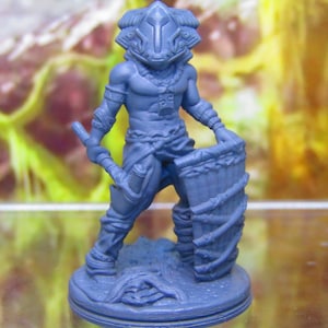 Masked Tribal Jungle Warrior Lizard Warrior Miniature Figure 3D Printed Model 28/32mm Scale Fantasy RPG Tabletop Gaming Dungeons & Dragons