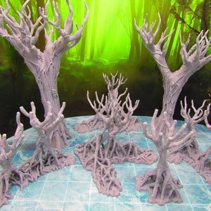 7pc Jungle / Swamp Trees Forest Set Scatter Terrain Scenery 3D Printed Model 28/32mm Scale Fantasy RPG Tabletop Gaming Dungeons & Dragons