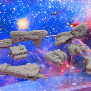 8 Piece Space Shipwrecks Wreckage & Debris Field Starfinder Fleet Scale Starship Mini Miniature Model Spaceship Game Piece Markers Tokens