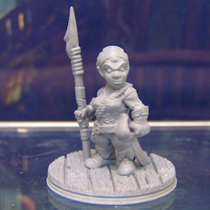 Gnome Female Sailor W/Spear Mini Miniature Figure 3D Printed Model 28/32mm Scale Fantasy RPG Tabletop Gaming Dungeons & Dragons