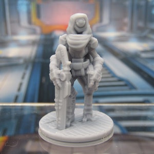 Assassin Droid Sniper Robot Mini Miniature 3D Printed Figure Model 28/32mm Scale Sci Fi Science Fiction RPG Tabletop Gaming