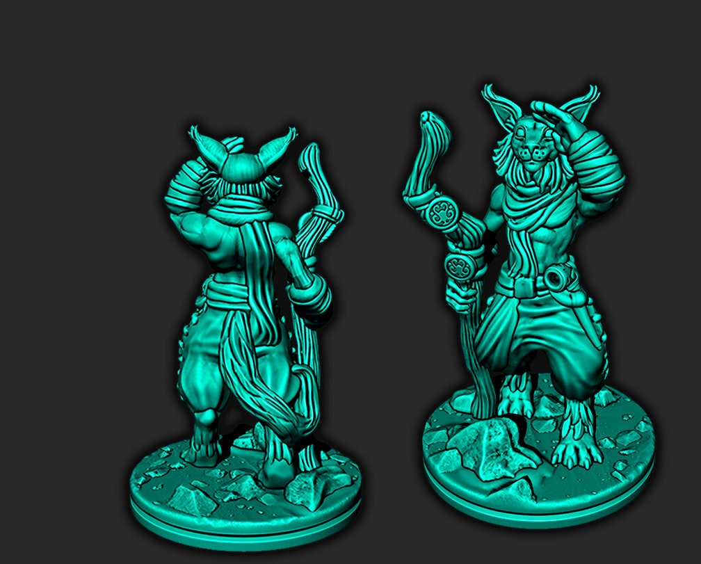 Details about   Catfolk Pair Seer & Guide Mini 28mm Miniatures Figure Tabletop Gaming D&D 