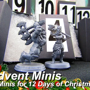 12 Days of Christmas Advent Calendar Fantasy Minis Miniature Figures Set  Model 28/32mm Scale Tabletop Gaming Wargaming D&D - Etsy