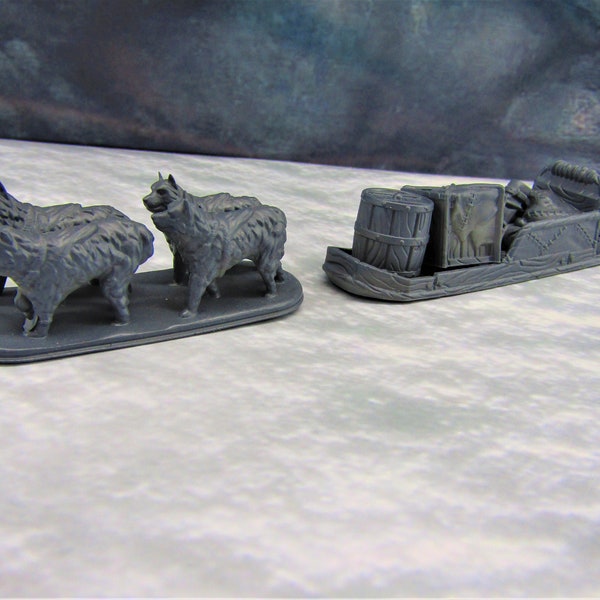 Dog Sled Sleigh and Cargo 28mm Scale Figure RPG Fantasy Games Dungeons & Dragons 3D Printed EC3D Wilds of Wintertide Mini Resin Model