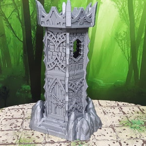 3 Floor Modular Stackable Dark Elf Sentry Watch Tower 28mm Scale Scatter Terrain 3D Printed Model Tabletop Game Dungeons & Dragons OpenForge