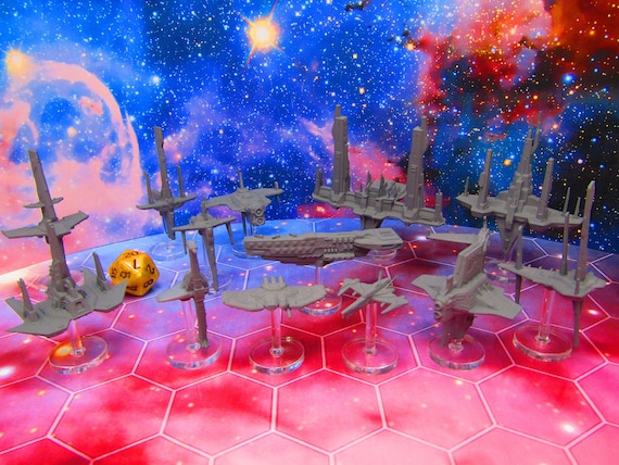 14pc Harmonium Alliance Military Space War Gaming Set W/ Flight
