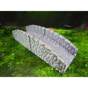 Modular Stone Bridge Sloped w/ Walls Scatter Terrain Scenery 3D Printed Mini Miniature Model 28/32mm Scale Tabletop  Wargaming