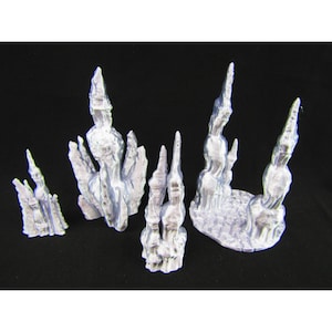 4pc Jagged Stalagmite Scatter Terrain Scenery 3D Printed Mini Miniature Model 28/32mm Scale RPG Tabletop Gaming Wargaming D&D etc