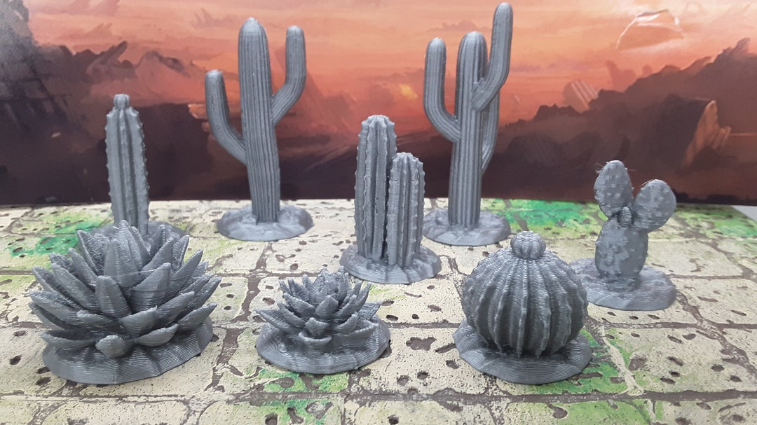 8 Piece Desert Plant Cactus Set Scatter Terrain Tabletop Scenery Gaming ...