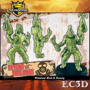 Deranged Male Mutant Ghoul | Psychotic Scarred Wastelander | Post Apocalypse Bad Guy Miniature Figure | Wasteland Warfare Cyber Punk