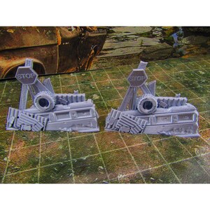 2pc Building Rubble Straight Brick Barricade Scatter Terrain Scenery Wasteland Apocalypse Dystopian Mini Miniature Model 28mm/32mm Scale