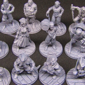 27pc Pirate Set Mini Miniature Figure 3D Printed Model 28/32mm Scale Fantasy RPG Tabletop Gaming Dungeons & Dragons