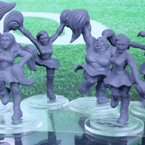 6PC CHEERLEADER Mini Miniature Model Character Player 28mm/32mm Scale RPG Tabletop Blood Fantasy Football Bowl Team