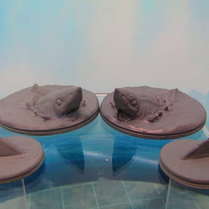 4pc Swimming Sharks Set Mini Miniature Scatter Terrain Scenery 3D Printed Model 28/32mm Scale Fantasy Tabletop Gaming Dungeons & Dragons