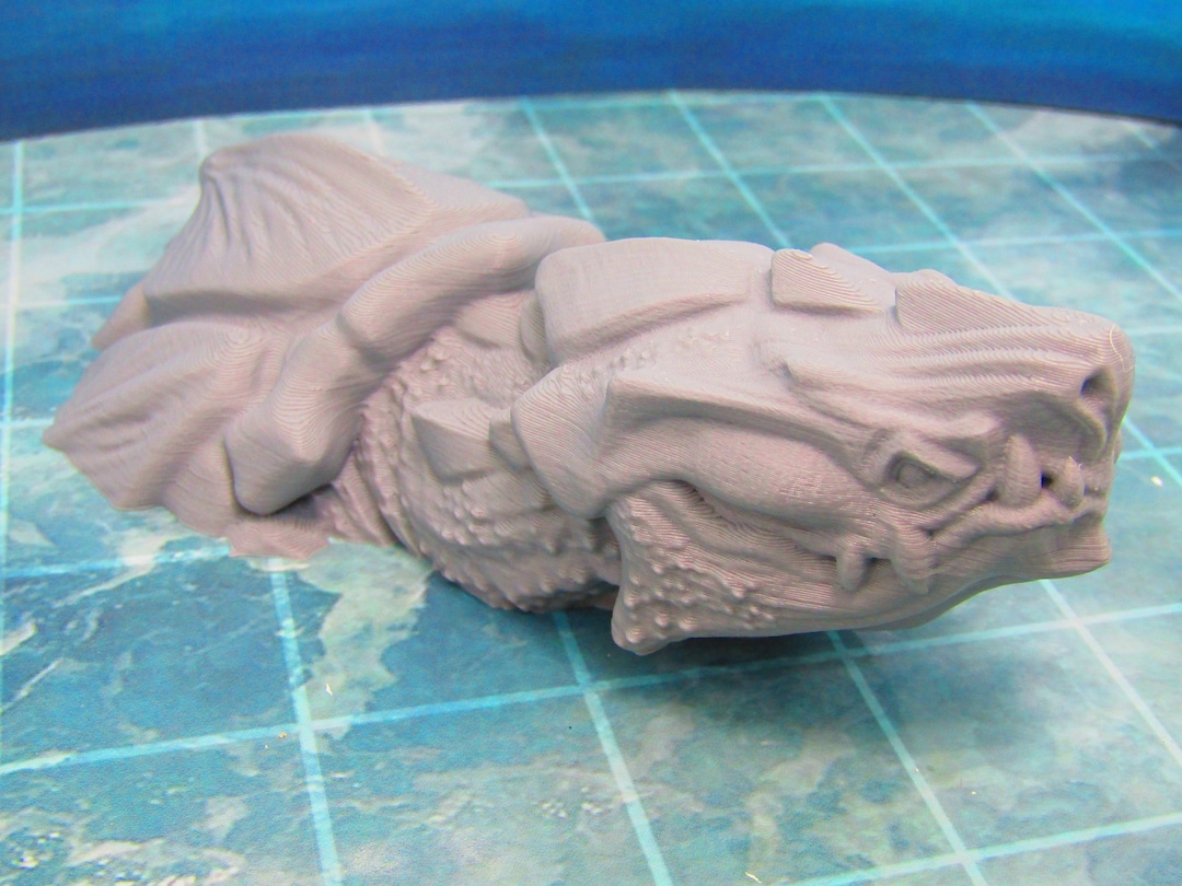 Breaching Dragon Turtle Sea Monster Mini Miniature Figure D Printed ...
