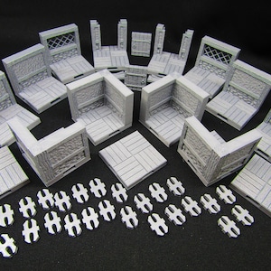 15 Tile Set Town Bar Inn Openforge Locking Modular Dungeon Tiles w/ Doors 3D Printed Model Tabletop Game Dungeons and Dragons D&D Open Lock