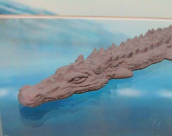 tabletop gaming Crocodile pathfinder Alligator attack or floating 3D printed miniature minifigure for DND
