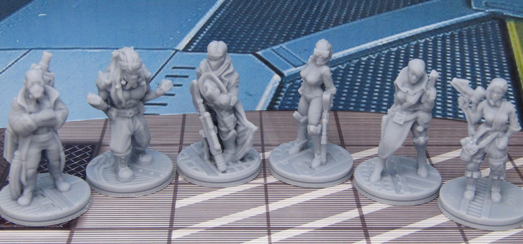 Space Mini Model Lot of 6 Space Crew Mini Miniature Figure Scenery Terrain 3D Printed ...