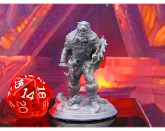 Berserker Barbarian Warrior Bear Zerker Mini figurine miniature personnage RPG à l'échelle 28 mm/32 mm Jeux de table Jeux de guerre D&D, etc.