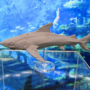 Scarred Battleworn Underwater Shark With Rod & Stand Mini Miniature 3D Printed Figure Model 28/32mm Scale Fantasy RPG Tabletop Gaming