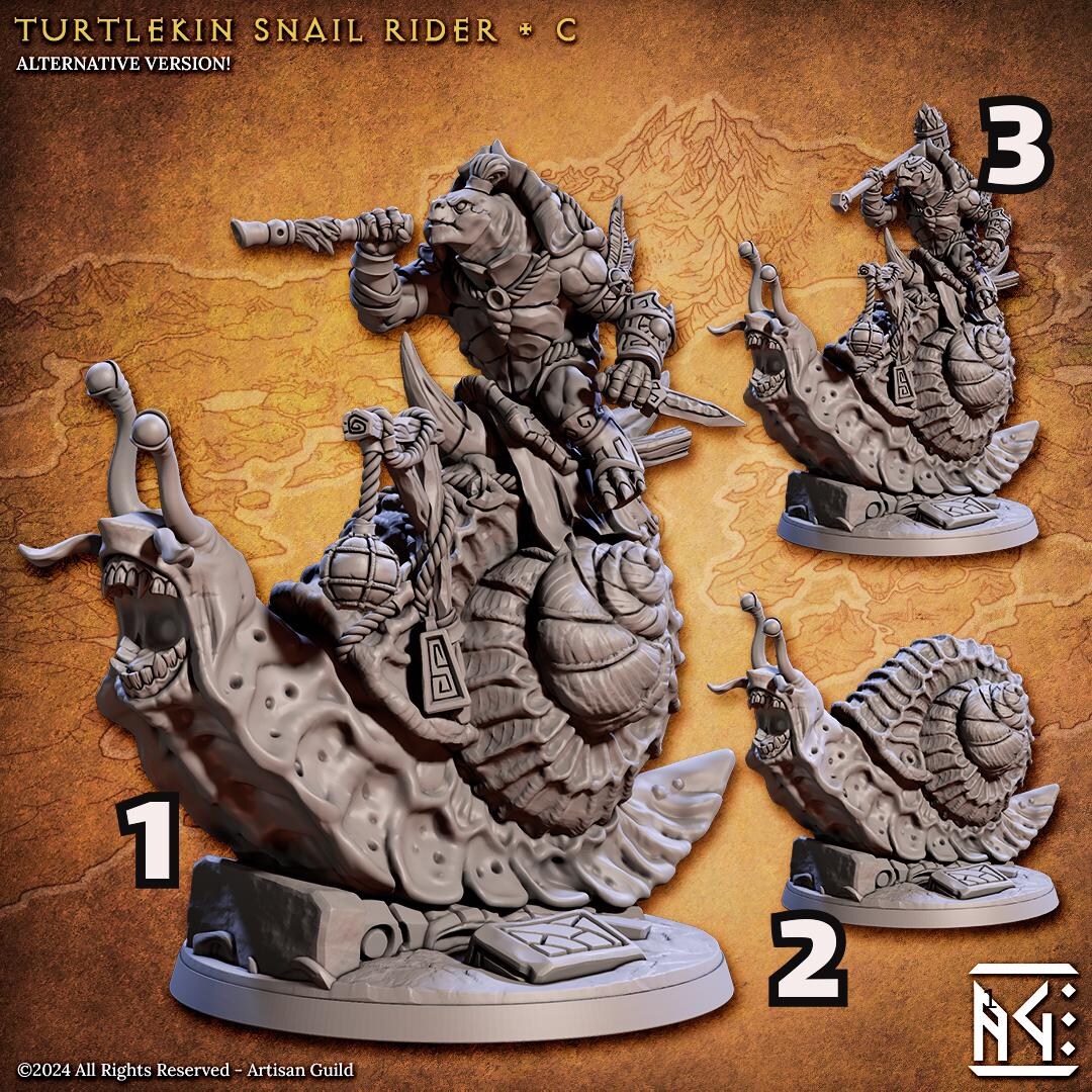 Turtlekin Turtlekin Tortle Snail Rider Design C | Enemy Character | Resin Mini ...