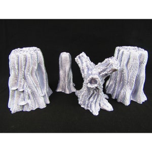 4pc Dead Forest Woods Trees and Stumps Scatter Terrain Scenery 3D Printed Mini Miniature Model 28/32mm Scale Tabletop Gaming Wargaming D&D