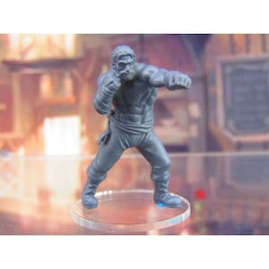 Human Boxer Bar Room Brawler B Mini Miniature Figure 3D Printed Model 28/32mm Scale RPG Fantasy Games Dungeons & Dragons Gaming